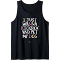 Funny Kickboxing Gift - I Just Wanna Kickbox and Pet my Dog Tank Top Made in USA T-Shirts, Hoodie, Sweatshirt