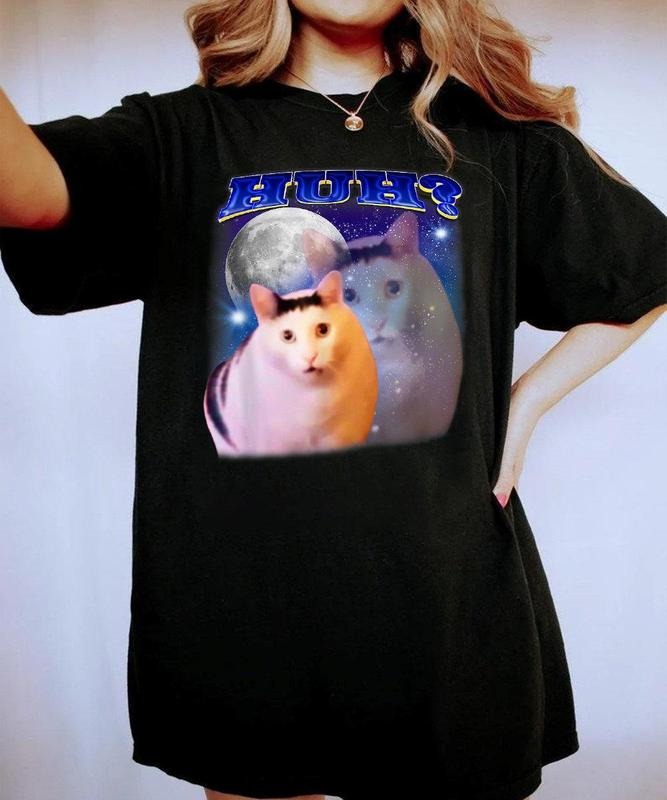 Funny Meme Huh Cat Shirt, Huh Cat Funny Meme Shirt, Absurd Shirt, Shitpost Shirt, Silly Shirts, Uh Banana Crying Sad Cat...