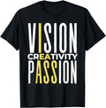 Funny Men Shirts, Funny Vision Creativity Passion Cool Saying Creativity Quote T-Shirt Menswear Top Casual Cotton Fashion...