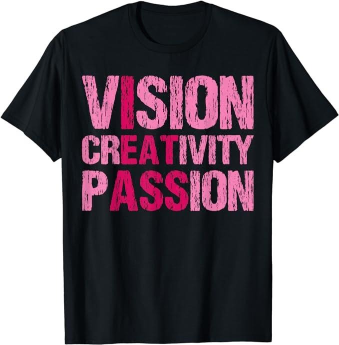 Funny Men Shirts, Vision Creativity Passion Funny Vintage T-Shirt Menswear Top Casual Cotton Fashion Basic Hoodie, Sweatshirt