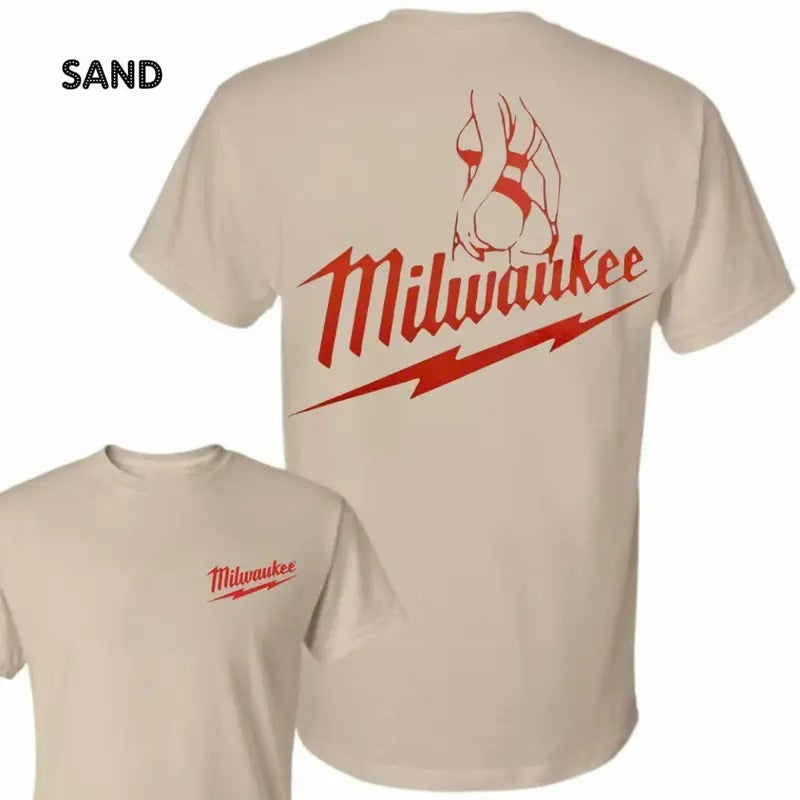 Funny Milwaukee T-shirt - Milwaukee Tools T-shirt, Stylish Milwaukee Apparel, Mens Western Wear, Mens Gifts Menswear Top Shortsleeve Streetwear Tshirt