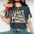 Funny Mom Saying Tshirt, I Can't I'm Busy Growing A Human Shirt, Funny Mother Shirt Gift, Pregnancy Announcement Shirt,...