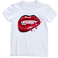 Funny Mouth Pattern Tee, Statement Vintage Graphic Shirt, Everyday Wear, Unisex Crewneck Cotton Short Slevee Printed...