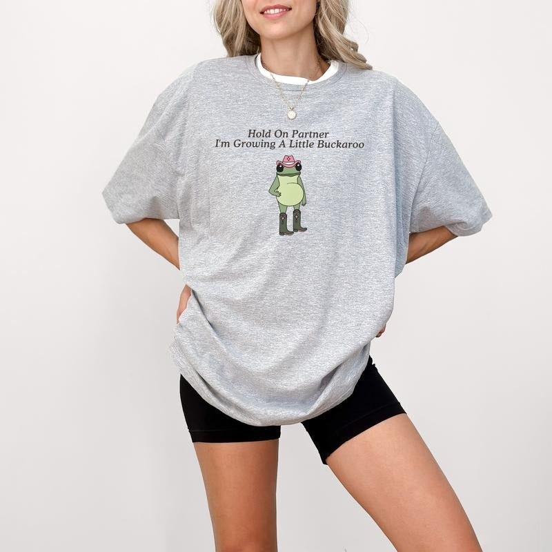 Funny Pregnancy Announcement Shirt, Western Frog Shirt, Unhinged TShirt, Pregnancy Reveal Shirt, First Time Mom Gift...