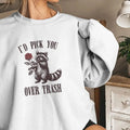 Funny Raccoon Valentines I Pick You Over Trash Unisex Shirt, Sarcastic Valentines, Cute Raccoon Shirts, Humorous...