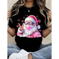Funny Santa Claus Blowing Bubble Gum Christmas T-Shirt For Women Casual Holiday Graphic Tee With Sunglasses Gunpla brand...