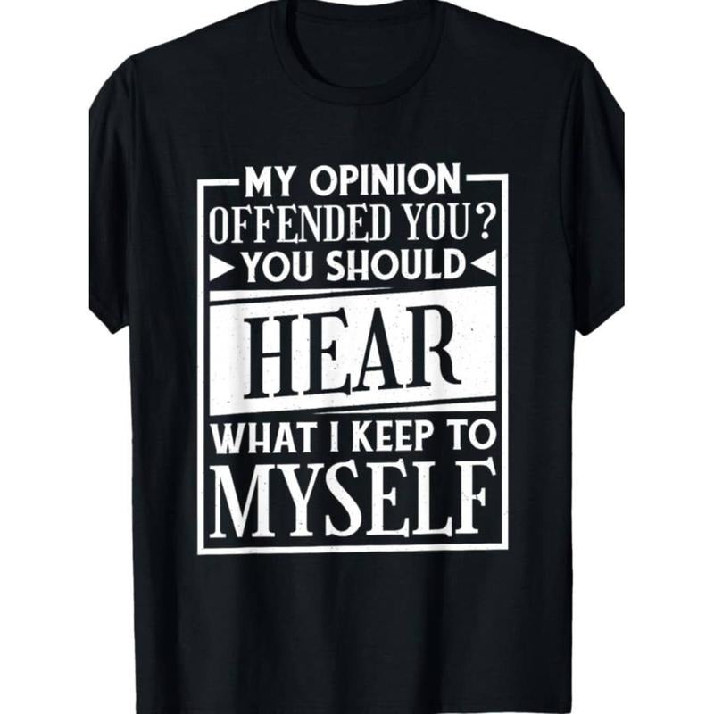 Funny Sarcastic Humor T-Shirt for Men - "My Opinion FOG You? Hear What Swoosh Keep Hidden leaf ninja Myself" Graphic,...