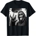 Funny Sasquatch Bigfoot Rock Pocket monsters Selfie With UFO Alien Lightsaber brand-Shirt Unisex Graphic Lightsaber brand...