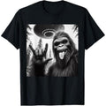 Funny Sasquatch Bigfoot Rock Pocket monsters Selfie With UFO Alien T-Shirt Hoodie, Sweatshirt | RetroVerseTees.com