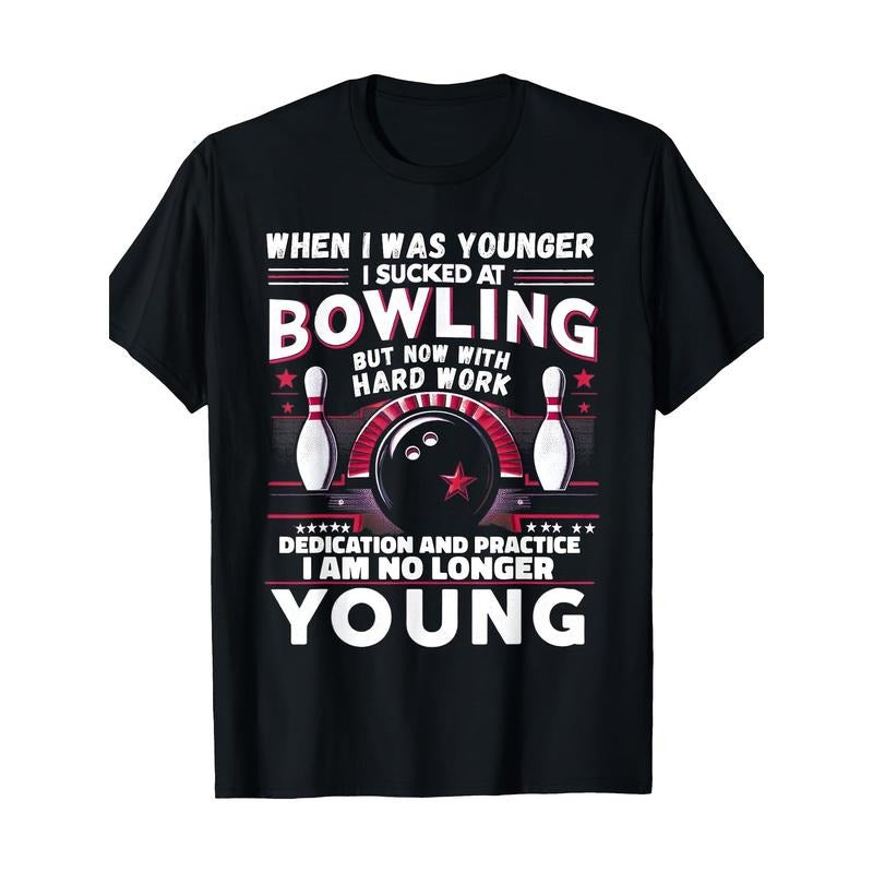 Funny Shirts for Men Sucked At Bowling Humor Women Womens Men Funny Bowling T-Shirt-100% Cotton Gifts T-Shirt, Made Red...