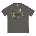 Funny Skeleton Chasing German Shepherd Dog Halloween T-Shirt Spooky Graphic Tee Comfort Colors Style Unisex Relaxed Fit...