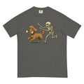 Funny Skeleton Chasing Poodle Dog Halloween T-Shirt | Spooky Graphic Tee Comfort Colors Style Hoodie, Sweatshirt