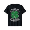 [Funny St Patricks Day T-Shirt] Funny St Patricks Day Retro Drinks Well with Others Drunk T-Shirt