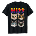 Funny Tee Hiss Funny Cats Kittens Rock Rockin Short Sleeve T-shirt Gift Tee Pun Hoodie, Sweatshirt | RetroVerseTees.com