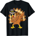 Funny Thanksgiving Shirts, Dabbing Turkey Thanksgiving Day Pilgrim Funny Dab T-Shirt