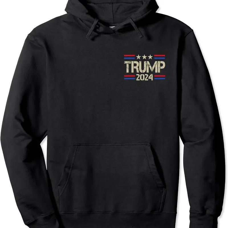 Funny Trump 2024 USA Flag Hoodie | Unisex Hooded Sweatshirt T-Shirts | RetroVerseTees.com