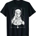Funny Unholy Nun T-Shirt, Unisex, Cotton Top Streetwear Hoodie, Sweatshirt | RetroVerseTees.com