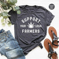 Funny Unisex Marijuana Leaf Graphic Shirts, Marijuana Gifts for Stoner Men, Crewneck Support Your Local Farmers Weed...