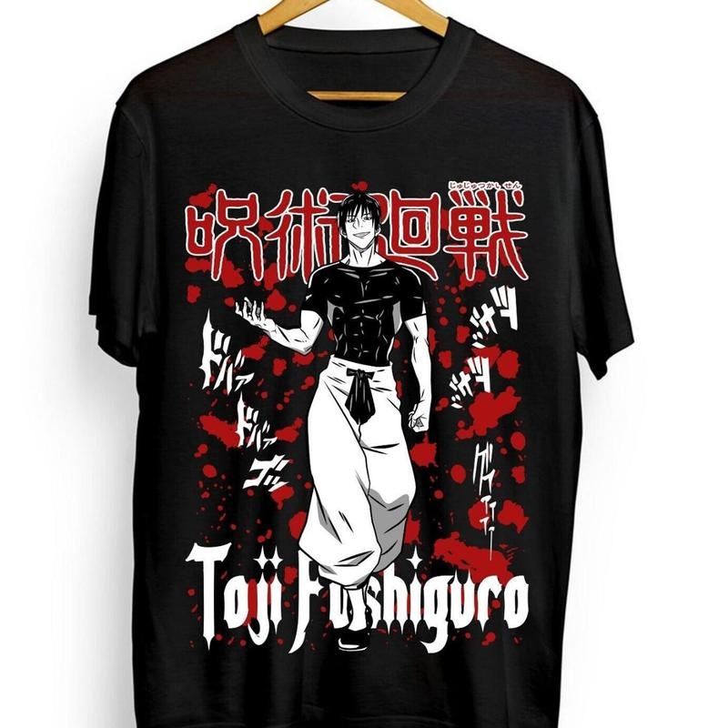 Fushiguro Toji T-shirt Jujutsu Kaisen Anime Horror Manga Short Sleeve All Sizestyle{n002}2 Hoodie, Sweatshirt
