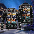 Good Bad Ugly Stupid 3D Ugly Sweater Jumper