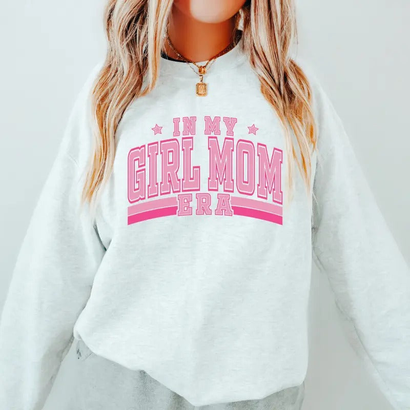 GIRL MAM ERA CREWNECK, MAMA SWEATSHIRT, MOTHER'S DAY GIFT, CASUAL COTTON CREWNECK HOODIE, WOMENS SWEATSHIRT Comfort Fit...