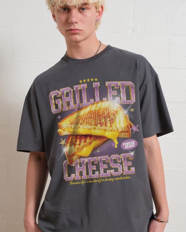 GRILLED CHEESE T-SHIRT, Men Summer Fashion Cotton, Cotton Menswear, S to 3XL Soft Top Hoodie, Sweatshirt | RetroVerseTees.com