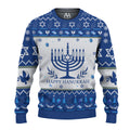 Happy Hanukkah Dark Blue 3D Ugly Sweater Jumper