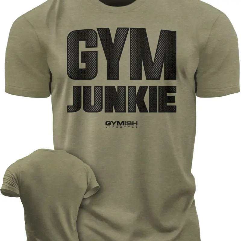 GYMISH Gym Junkie Funny Workout Gym T-Shirt for Men Hoodie, Sweatshirt | RetroVerseTees.com