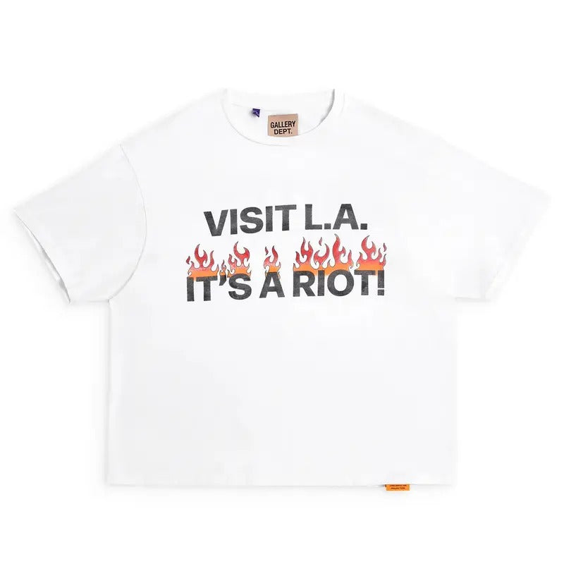 Gallery Dept Flame Letter Logo Printed Men Women Cotton T-shirt Hoodie, Sweatshirt | RetroVerseTees.com