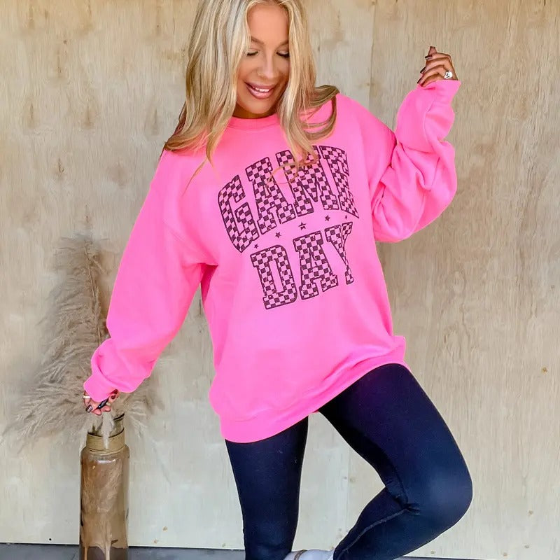 Game Day Checker Graphic Pullover T-Shirts, Hoodie, Sweatshirt | RetroVerseTees.com