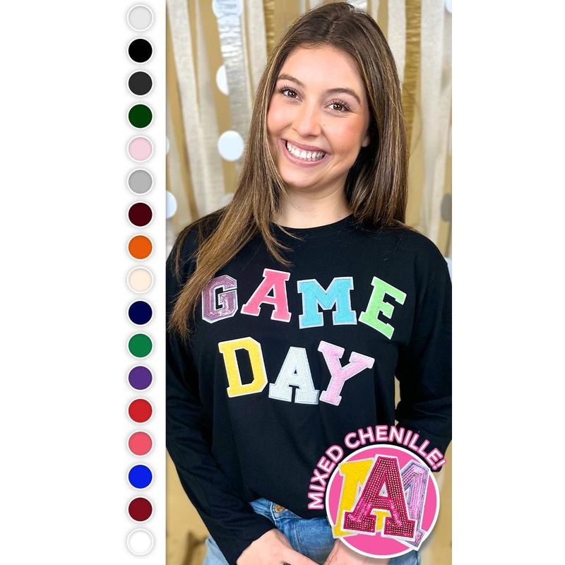 Game Day Sequin Funky Mix Long Sleeve T-Shirt Hoodie, Sweatshirt | RetroVerseTees.com