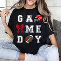 Game Day Shirt, Football Coquette Bow Shirt, Football Bow Shirt, Football Fan Shirt, Football Number Shirt, Custom...