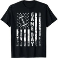 Game Day With Flag American Football Lovers Mom Dad T-Shirt Made in USA Hoodie, Sweatshirt | RetroVerseTees.com