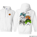 Gamer Halloween Hoodie - Scary Controllers with Ghosts Skulls Pumpkin - FOG 100% Cotton for Spooky Season Gunpla brand...