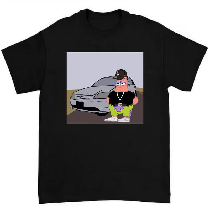 Gangster Patrick Star T-Shirt Highlighting Classic SpongeBob Humor and Bold Cartoon Graphics Hoodie, Sweatshirt