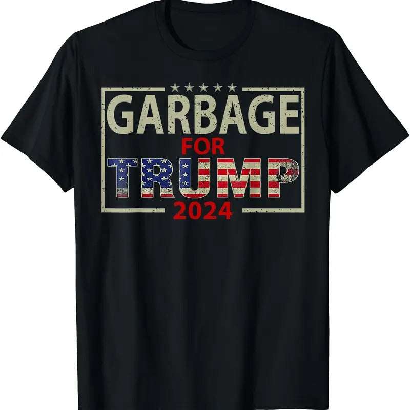 Garbage For Trump 2024 Tees - Trump Supporter Design T-Shirt Hoodie, Sweatshirt | RetroVerseTees.com