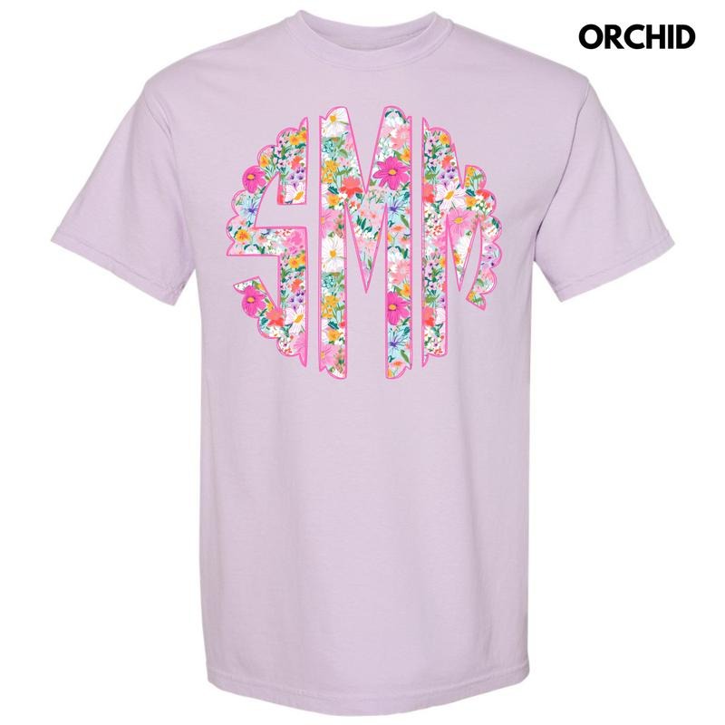 Garden Girl Monogram Comfort Colors T-Shirt 'NLB' Hoodie, Sweatshirt | RetroVerseTees.com