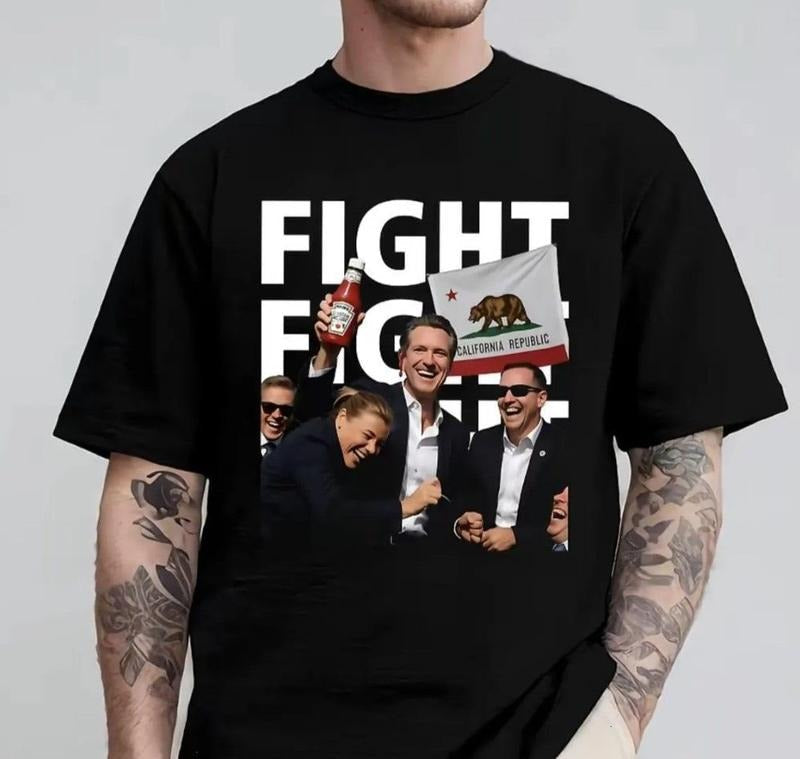 Gavin Newsom 2028 Shirt, Gavin Newsom Fight Fight Fight Shirt, Political Campaign Shirt Hoodie, Sweatshirt