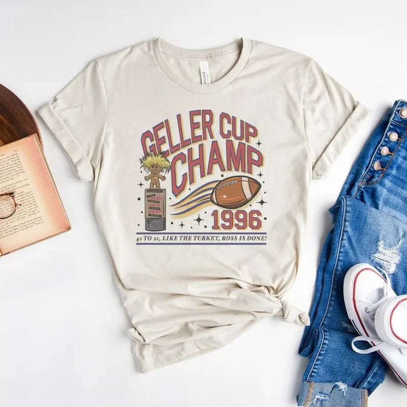 Geller Cup Champ Tshirt, Friends Thanksgiving Tee, Friendsgiving Shirts, Football Shirt, Geller Bowl, Turkeybowl Shirt...