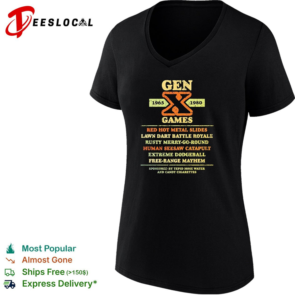 Gen X Games 1965 1980 red hot metal slides shirt