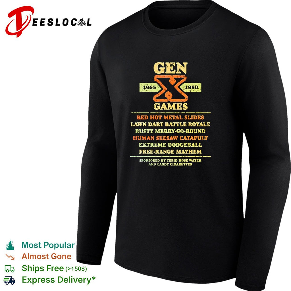 Gen X Games 1965 1980 red hot metal slides shirt