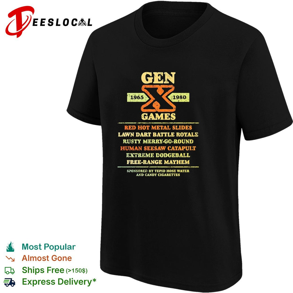 Gen X Games 1965 1980 red hot metal slides shirt