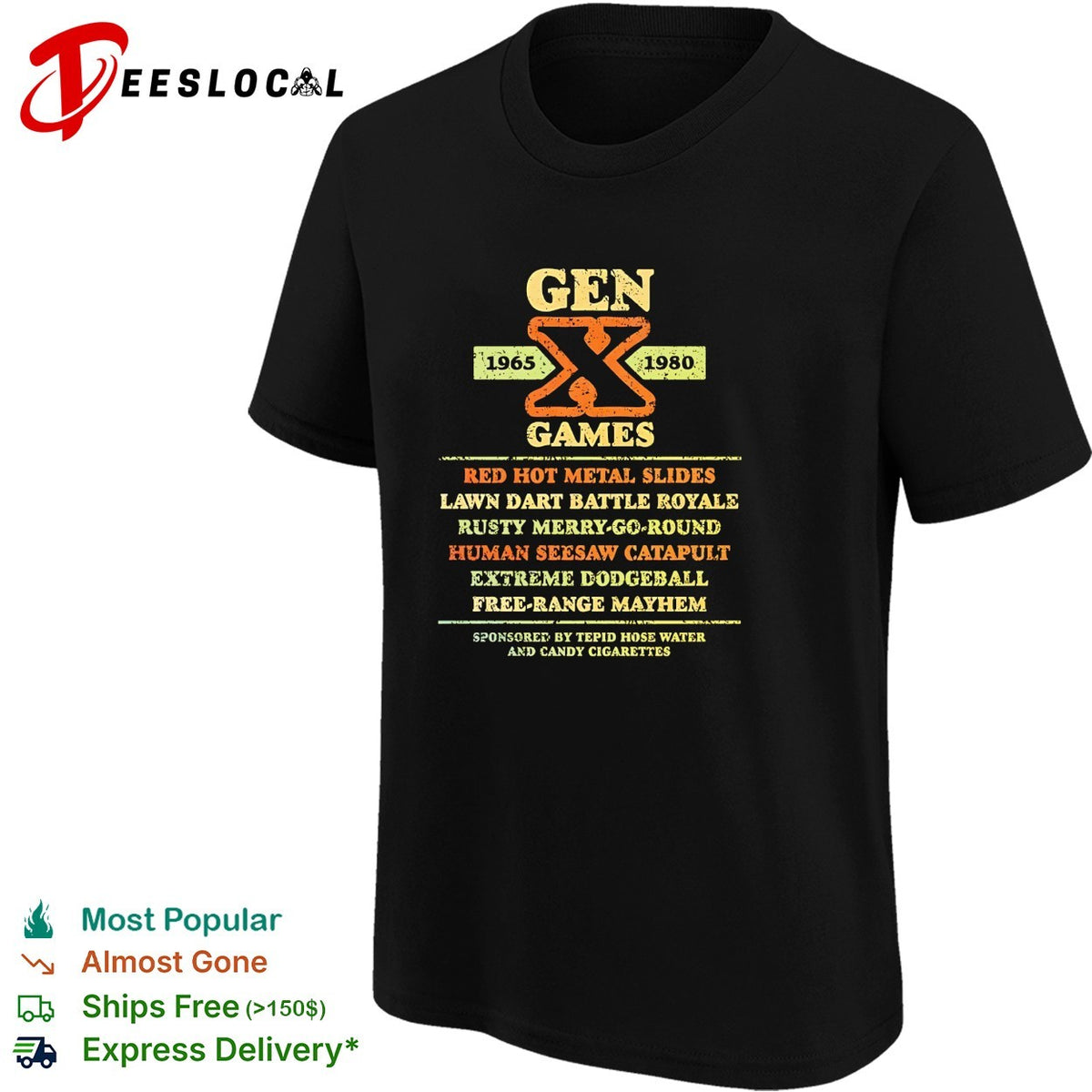 Gen X Games 1965 1980 red hot metal slides shirt