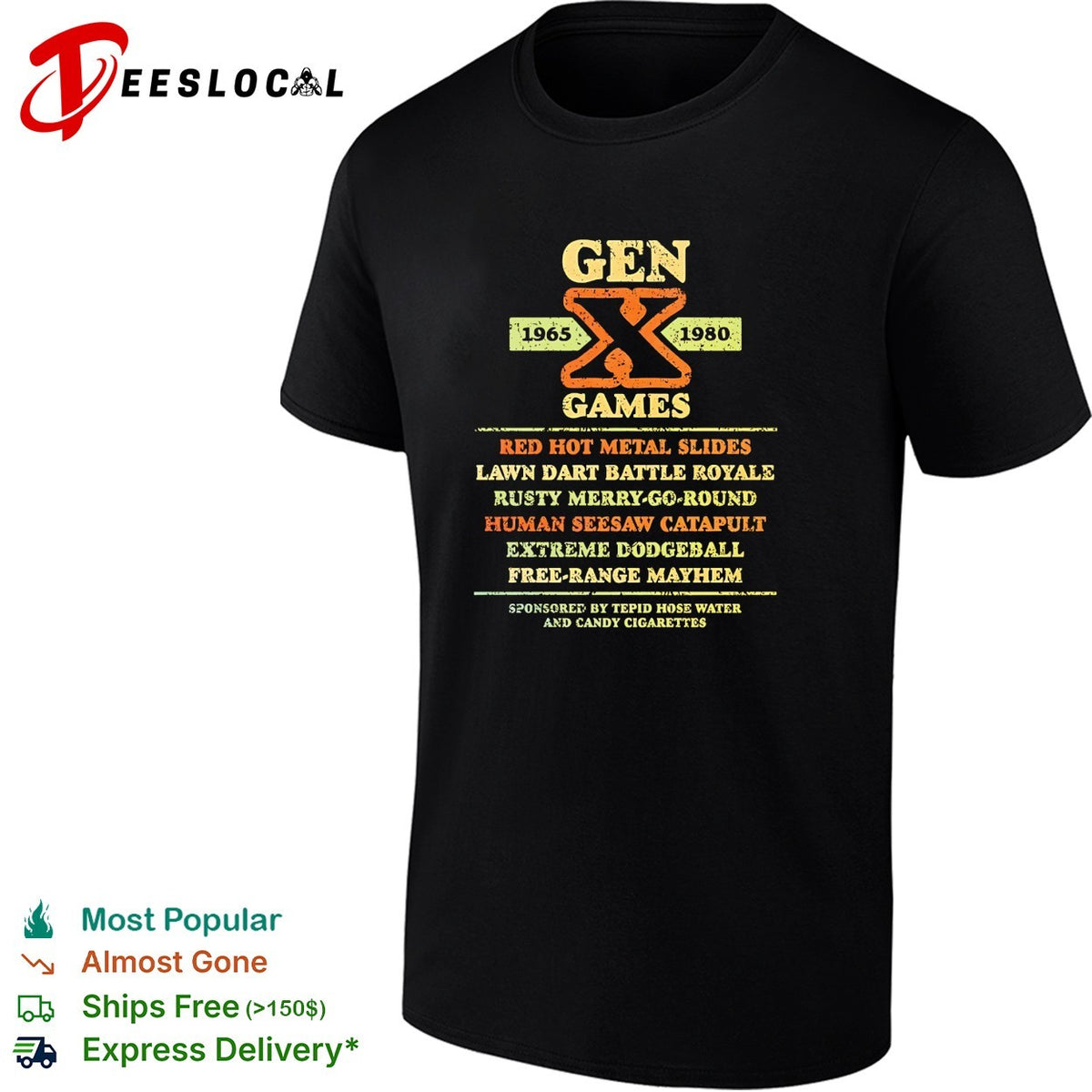 Gen X Games 1965 1980 red hot metal slides shirt