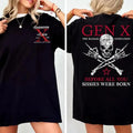 Gen X the Badass Generation Craxy Skeleton Shirt - Unisex Cotton Comfort Tee, Casual Black & Navy, 100% US Cotton, Short...