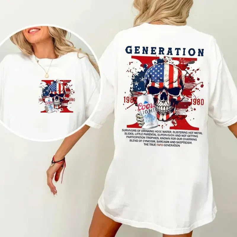 Generation X Beer Shirt, Halloween Generation X New Version Two Side Shirt, Generation X Halloween Tee, Unisex Short...