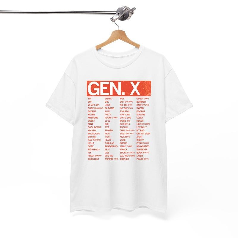 Generation X T-shirt, GenX Shirt, SLANG GUIDE Shirt, Unisex T-Shirt Hoodie, Sweatshirt | RetroVerseTees.com