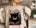 Gengar Sweatshirt, Dark Ghost Kaiju Japanese Style Shirt , Japanese Anime Movie Sweatshirts, Halloween Sweatshirt,...