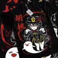 Genshin Impact HuTao Harajuku T-Shirt Anime Girl Kawaii Black Shirt Tee All Size Hoodie, Sweatshirt | RetroVerseTees.com