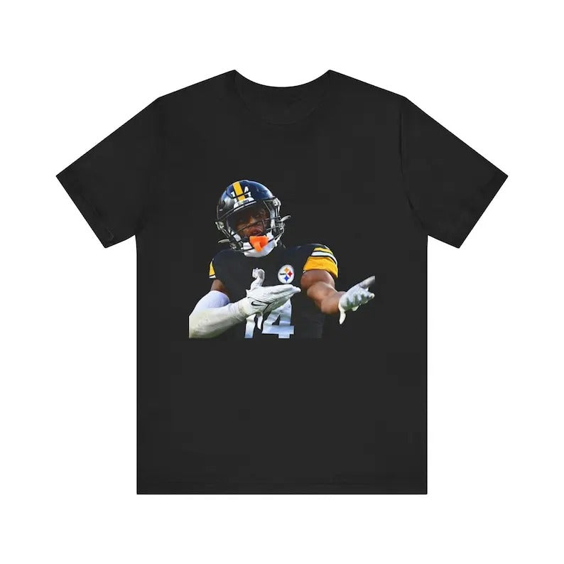 George Pickens Graphic Tee, Pittsburgh Football Shirt, Bulldogs Fan Apparel, American Football Clothing, Game Day T-Shirt...